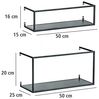 2er-Set Wandregal Industrial Design aus pulverbeschichtetem Metall Bild 2