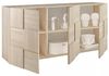 Dmora - Kommode Segrino, Wohnzimmerbuffet, Wohnzimmer-Sideboard, Moderne Küchen-Speisekammer, Made in Italy, 181x43 h84 cm, Eiche Bild 2