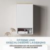 HOMCOM Badezimmerschrank Hängeschrank mit Tür Wandschrank mit verstellbaren Ablagen, Einlegeboden Badschrank 40 x 27 x 77 cm Weiß Bild 4