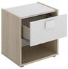 Vente-unique - SONIA Bedside table Holz, Platte BeigeWeiß - B 33 cm x H 40 cm x L 42 cm Bild 4