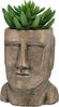 CEPEWA Blumentopf Pflanztopf Moai Kopf gold H21cm Terracotta Büste S Bild 5