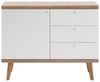 Lomadox Sideboard MAINZ-61, weiß matt mit Eiche Riviera Nb. 107x83x40cm Bild 4