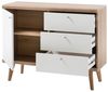 Lomadox Sideboard MAINZ-61, weiß matt mit Eiche Riviera Nb. 107x83x40cm Bild 3
