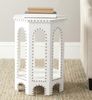 SAFAVIEH Glam Wooden Accent Table, in White, 40 X 40 X 55.88 Bild 2