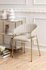 AC Design Furniture Anna Esszimmerstühle 2er Set, Weiche Esszimmerstühle, Küchenstühle, Lounge Esszimmerstühle mit Armlehnen, Beige Polsterstühle mit Goldfarbenen Metallbeinen Bild 2
