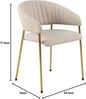 AC Design Furniture Anna Esszimmerstühle 2er Set, Weiche Esszimmerstühle, Küchenstühle, Lounge Esszimmerstühle mit Armlehnen, Beige Polsterstühle mit Goldfarbenen Metallbeinen Bild 3