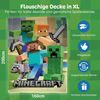 Minecraft Kuscheldecke für Jungen mit Steve und Creeper | Große Tagesdecke Grün Motiv Detail | Maße: 160x200 cm Bild 4