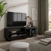 Skraut Home | TV-Schrank, Lowboard | für Wohnzimmer und Esszimmer | 200 x 57 x 35 cm | Für TV-Geräte bis zu 80" | Industriedesign | Moderner Stil | Schwarz Bild 4