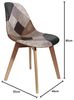 THE HOME DECO FACTORY HD6137 Set mit 2 Stühlen für Wohnzimmer, Esszimmer, Patchwork, skandinavisches PU, Polyurethan, Mehrfarbig, Holz, 46 x 85 x 55 cm Bild 3