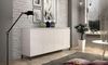 Dmora - Kommode Pretoria, Wohnzimmerbuffet, Wohnzimmer-Sideboard, Moderne Küchen-Speisekammer, Made in Italy, 184x40h90 cm, Glänzendes Weiß und Anthrazit Bild 4