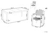 Gartentisch Set COSOLETO GROSSETO Sicherheitsglas Granit Optik 180x90x75 cm Schwarz Bild 3