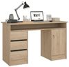Dmora - Schreibtisch Carine, Mehrzweckschreibtisch, Bürotisch für PC, Eckschreibtisch, 126x55 h76 cm, Eiche Bild 2