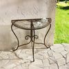 Konsole "Provencal" aus Metall in Rost Optik im Antik Design, Balkontisch, Beistelltisch, Konsolentisch Bild 2