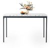 FurnitureR Garten-Bartische aus weißem Marmorimitat, für 4 bis 6 Personen, Dicke Holzplatte mit Metallstruktur, für Terrasse, Terrasse, Esszimmer, Garten, 120 x 70 x 75 cm Bild 3