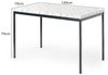 FurnitureR Garten-Bartische aus weißem Marmorimitat, für 4 bis 6 Personen, Dicke Holzplatte mit Metallstruktur, für Terrasse, Terrasse, Esszimmer, Garten, 120 x 70 x 75 cm Bild 2