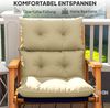 Outsunny Sitzkissen 115x56 cm, mit Bindebänder, Rückenlehne, 10cm dick, wasserabweisend, für Haus, Garten, Büro, Stühle, Beige Bild 4