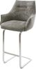 Barstuhl Alja-Flex Bouclé Soft Schlamm Freischwinger Flach Edelstahl Silberfarben Taschenfederkern Bild 1