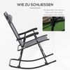 Outsunny Schaukelstuhl Klappbar Gartenstuhl, Schwingstuhl mit Kopfkissen (Schaukelsessel mit Kopfkissen, 1 St), für Garten, Balkon, Hellgrau 95 x 64 x 106 cm Bild 5