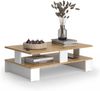 Couchtisch Belina Goldkraft Eiche/Weiß 80 x 50 cm mit zwei Ebenen Vicco Bild 5
