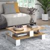 Couchtisch Belina Goldkraft Eiche/Weiß 80 x 50 cm mit zwei Ebenen Vicco Bild 2