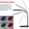 EMOS LED Tischlampe KYLE 5,5W, Helligkeit 300lm, Handy-Aufladen mit USB oder kabellos, Timer, dimmbar, einstellbare Lichtfarbe (3000-4500 K), hohe CRI (>90), 1,5m Ladekabel mit 12V/2A Adapter, schwarz Bild 3