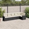 vidaXL 6-tlg. Garten-Sofagarnitur mit Kissen Schwarz Poly Rattan 3251323 Bild 2