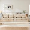 Ball & Cast Sofa mit 2 Getränkehaltern und 2 USB-Anschlüssen, Couch mit Schlaffunktion für Wohnzimmer, Wohnung, Büro, 290x83 cm, Beige Bild 3