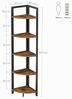Vasagle Eckregal mit 5 Ablagen, 30 x 30 x 150 cm, Industrie-Design, vintagbraun-schwarz Bild 3