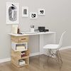 Monza - Schreibtisch, Homeoffice Tisch, 3 offene Fächer, 1 Schublade, asymmetrische Einteilung Bild 2