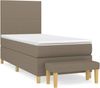 vidaXL Boxspringbett mit Matratze Taupe 90x200 cm Stoff 3136969 Bild 3