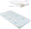 Kikkaboo Babybett Matratze Fantasia Plus 120x60 cm Reißverschluss Baumwollbezug blau Bild 2