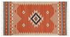Kelim Teppich Baumwolle orange 80 x 150 cm geometrisches Muster Kurzflor GAVAR Bild 4