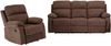 Vente-unique - TOLZANO Couchgarnitur mit Sessel Stoff Braun - B 96 cm x H 100 cm x L 201 cm91 cm Bild 3