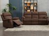 Vente-unique - TOLZANO Couchgarnitur mit Sessel Stoff Braun - B 96 cm x H 100 cm x L 201 cm91 cm Bild 2