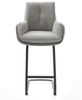 Barstuhl Clea-Flex Strukturstoff Soft Grau Freischwinger Flach Metall Taschenfederkern Bild 3