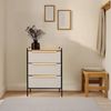 hjh LIVING Kommode STUVAR Sideboard H/B/T: 79.0 x 58.0 x 39.0 cm, Schubladenkommode mit 3 Stoff-Schubladen, Metallgestell, Holzgriffe Bild 4
