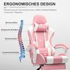GTPLAYER Gaming Stuhl Bürostuhl Massage Gaming Sessel Ergonomischer Gamer Stuhl mit Fußstütze, Kopfstütze Massage-Lendenkissen, Gepolstert Gaming Chair, Drehsessel, rosa Bild 5
