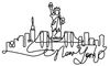 dekoratives Wandaccessoire aus Metall, 'Newyork', 120 x 0,2 x 67, Schwarz Bild 4