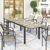 Outsunny Gartentisch für 6-8 Personen, mit Holzoptik, wetterfest (Balkontisch aus Aluminium, 1-St, ausziehbarer Esstisch), 160,240 x 90cm, für Garten, Terrasse, Balkon, Grau Bild 2