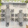 Outsunny Gartentisch für 6-8 Personen, mit Holzoptik, wetterfest (Balkontisch aus Aluminium, 1-St, ausziehbarer Esstisch), 160,240 x 90cm, für Garten, Terrasse, Balkon, Grau Bild 3