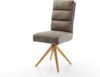 Esszimmerstuhl Pela-Flex Mikrofaser Taupe Vintage Holzgestell kantig Natur Taschenfederkern Bild 3