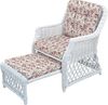Rattansessel, Relaxsessel mit ausziehbarem Fußteil, handgeflochten, weiß Bild 4