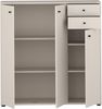 Forte TEMPRA 2 Kommode 100 110, Moderne Kommode 3-türig, 2 Schubladen, Schlafzimmer, Wohnzimmer, Büro, Holzwerkstoff, Kaschmir|Beige, 108,8 cm breit x 111,1 cm hoch x 34,8 cm tief Bild 5