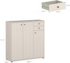 Forte TEMPRA 2 Kommode 100 110, Moderne Kommode 3-türig, 2 Schubladen, Schlafzimmer, Wohnzimmer, Büro, Holzwerkstoff, Kaschmir|Beige, 108,8 cm breit x 111,1 cm hoch x 34,8 cm tief Bild 3