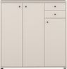 Forte TEMPRA 2 Kommode 100 110, Moderne Kommode 3-türig, 2 Schubladen, Schlafzimmer, Wohnzimmer, Büro, Holzwerkstoff, Kaschmir|Beige, 108,8 cm breit x 111,1 cm hoch x 34,8 cm tief Bild 4
