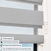 Deswell Doppelrollo Klemmfix ohne Bohren Grau B55 x H210 cm (Stoffbreite 51cm) Rollos für Fenster ohne Bohren für Fenster mit Lichtdurchlässig & Verdunkelnd/Höhe Stufenlos Verstellbar Bild 3