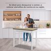 ASTIMESA Küchentisch, Buchtisch, Tisch mit laminierter Platte in Heller Eiche, weiße Struktur, ideal für kleine Räume, Maße geschlossen: 90x50 cm, Maße geöffnet: 90x100 cm. Bild 4