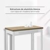 ASTIMESA Küchentisch, Buchtisch, Tisch mit laminierter Platte in Heller Eiche, weiße Struktur, ideal für kleine Räume, Maße geschlossen: 90x50 cm, Maße geöffnet: 90x100 cm. Bild 3