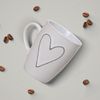 matches21 HOME & HOBBY Tasse Schöne Kaffeetassen 6er Set einfarbig mit Herzen Landhaus-Stil, Keramik, Tee Kaffee-Becher, modern, grau beige weiss, 250 ml Bild 3