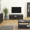 Dmora - Fernsehschrank Liliane, Ständer für Wohnzimmerfernseher, Niedriges Wohnzimmer-Sideboard, TV-Ständerbasis, 151x38 h54 cm, Schwarz Bild 4